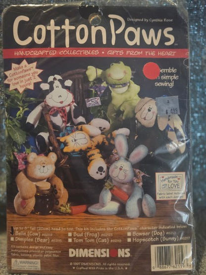 Vtg Dimensions Cotton Paws Handcrafted Collectibles Belle (Cow) 62119 Sewing Kit