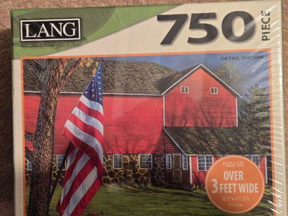 LANG American Farm Panoramic Puzzle 750 Piece Sam Timm Over 3 Feet Wide NEW