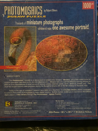 Photomosaics FLAMINGO 1000 Pc Jigsaw Puzzle Robert Silvers NEW SEALED BOX DENT