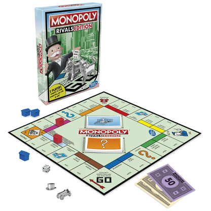 Hasbro monopoly rivals edition 2 player game of trading properties 8+ new sealed