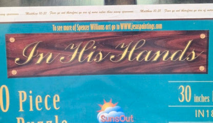 SUNSOUT IN HIS HANDS 1000 PC PUZZLE BIRDS EATING IN JESUS HANDS MATHEW 10:31 NEW SEALED