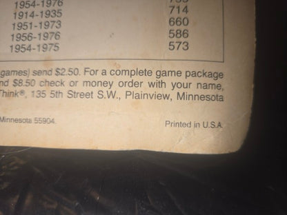 RARE 1989 "Creative Think" Homerun Baseball Card Game - Factory Sealed, Unopened! Obscure Indie Game, Rochester MN