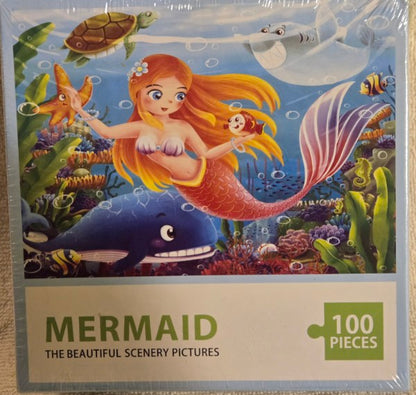 Aoumi Mermaid Jigsaw Puzzle - 100 Pieces -New & Sealed - Colorful Undersea Scene
