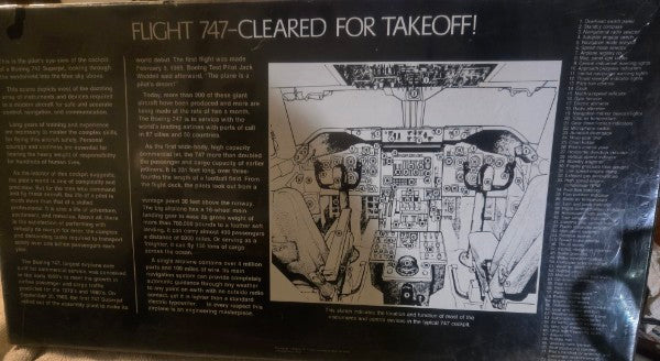 Vintage JAL Boeing 747 Cockpit Jigsaw Puzzle - Early 1970s - Sealed w/ Minor Wear