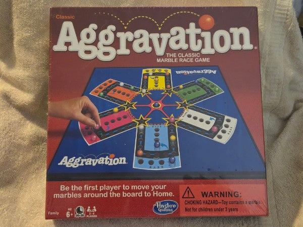 2018 Aggravation Board Game Classic Marble Race Winning Moves Hasbro New Sealed
