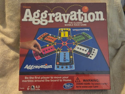 2018 Aggravation Board Game Classic Marble Race Winning Moves Hasbro New Sealed