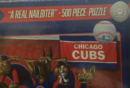 Chicago Cubs "A Real Nailbiter" Dog Theme 500 Piece Puzzle You The Fan Sealed