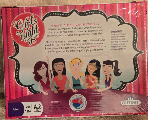 What? Girls Night Edition Adult Party Game Outset Media New Sealed 18+ FUN NOS