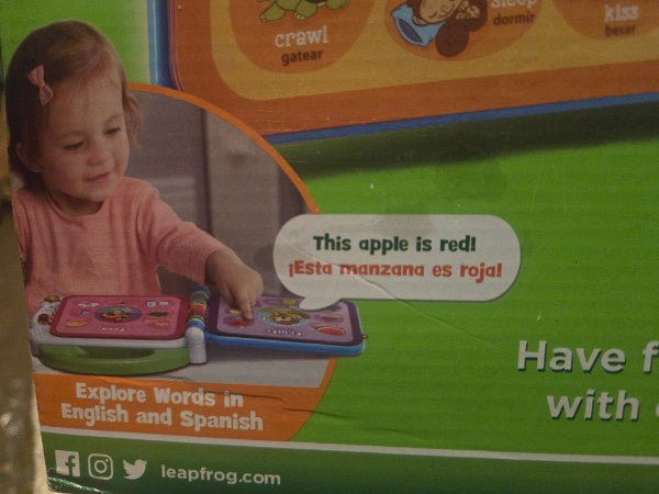 LeapFrog Learning Friends 100 Words Book -Bilingual (English/Spanish) New In Box