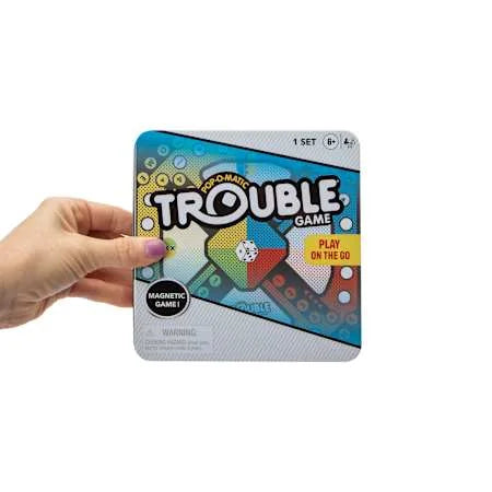 MAGNETIC ON THE GO POP O MATIC TROUBLE GAME IN METAL TIN  NEW