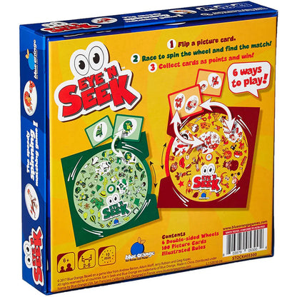 NEW Blue Orange Eye 'N Seek Game 05300 Factory Sealed Fast Spinning Matching Kid