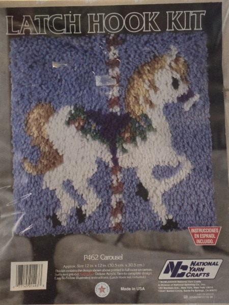 Vintage National Yarn Crafts Carousel Latch Hook Kit (P462) new sealed