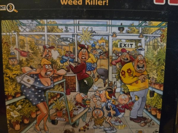 A MUST HAVE FOR PUZZLE LOVERS... Wasgij Original Mini 1 - Weed Killer - 54 Piece Jigsaw Puzzle NEW SEALED