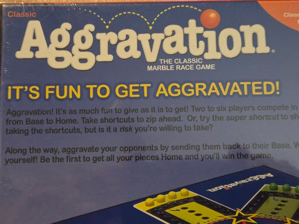 2018 Aggravation Board Game Classic Marble Race Winning Moves Hasbro New Sealed