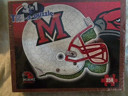 Miami University RedHawks 3 in 1 TRI-a-puzzle Jigsaw Puzzle 350 Pc Late For The Sky Factory Sealed