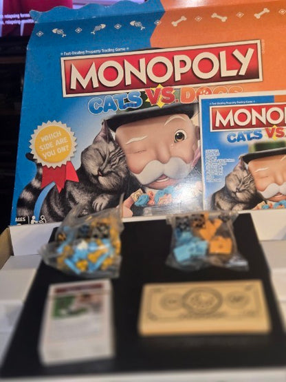 Monopoly Cats vs. Dogs Board Game - Open Box / Sealed Components