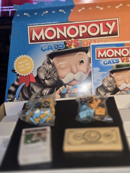 Monopoly Cats vs. Dogs Board Game - Open Box / Sealed Components