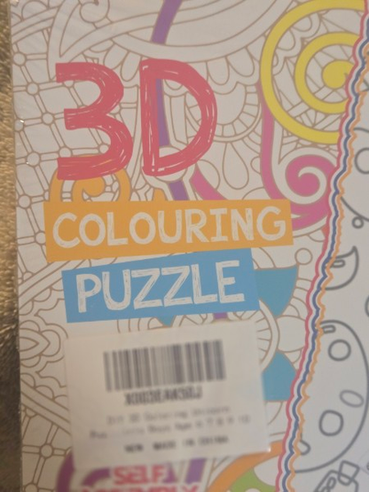 3D Coloring Puzzle Unicorn DIY Model Kit - New Sealed - Shantou Nosto Craft