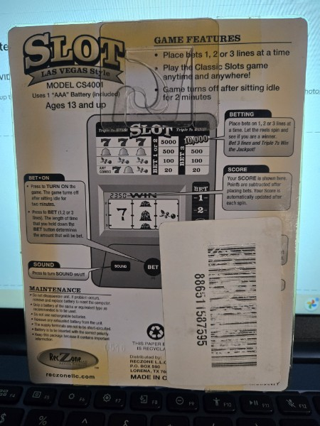 RECZONE SLOT LAS VEGAS STYLE ELECTRONIC CLASSIC SLOT GAME UP TO 3 LINE BETS NIP