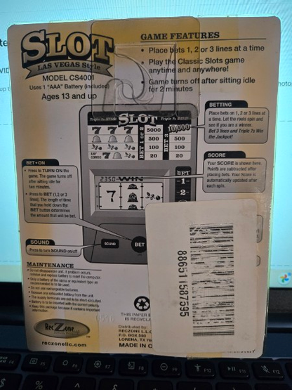 RECZONE SLOT LAS VEGAS STYLE ELECTRONIC CLASSIC SLOT GAME UP TO 3 LINE BETS NIP