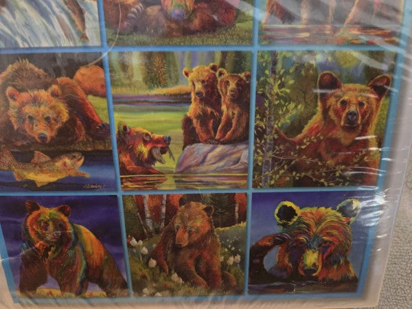Bits & Pieces 1000 Pc Jigsaw Puzzle Grizzly Bear Quilt Art Nancy Cawdrey Sealed
