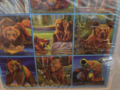 Bits & Pieces 1000 Pc Jigsaw Puzzle Grizzly Bear Quilt Art Nancy Cawdrey Sealed