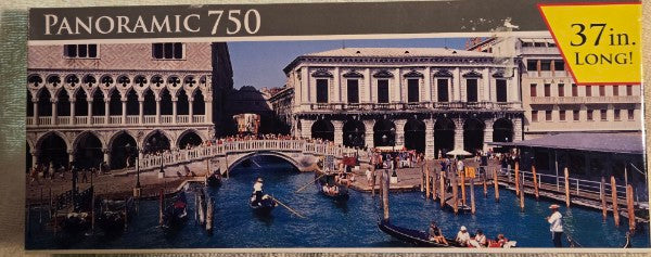 Venice Doge's Palace & Bridge of Sighs 750-Piece Panoramic Jigsaw Puzzle New