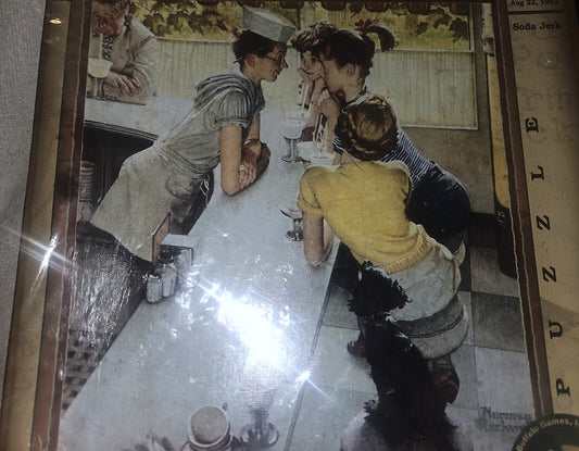 Buffalo Games Norman Rockwell Soda Jerk 1000 Piece Puzzle Sealed