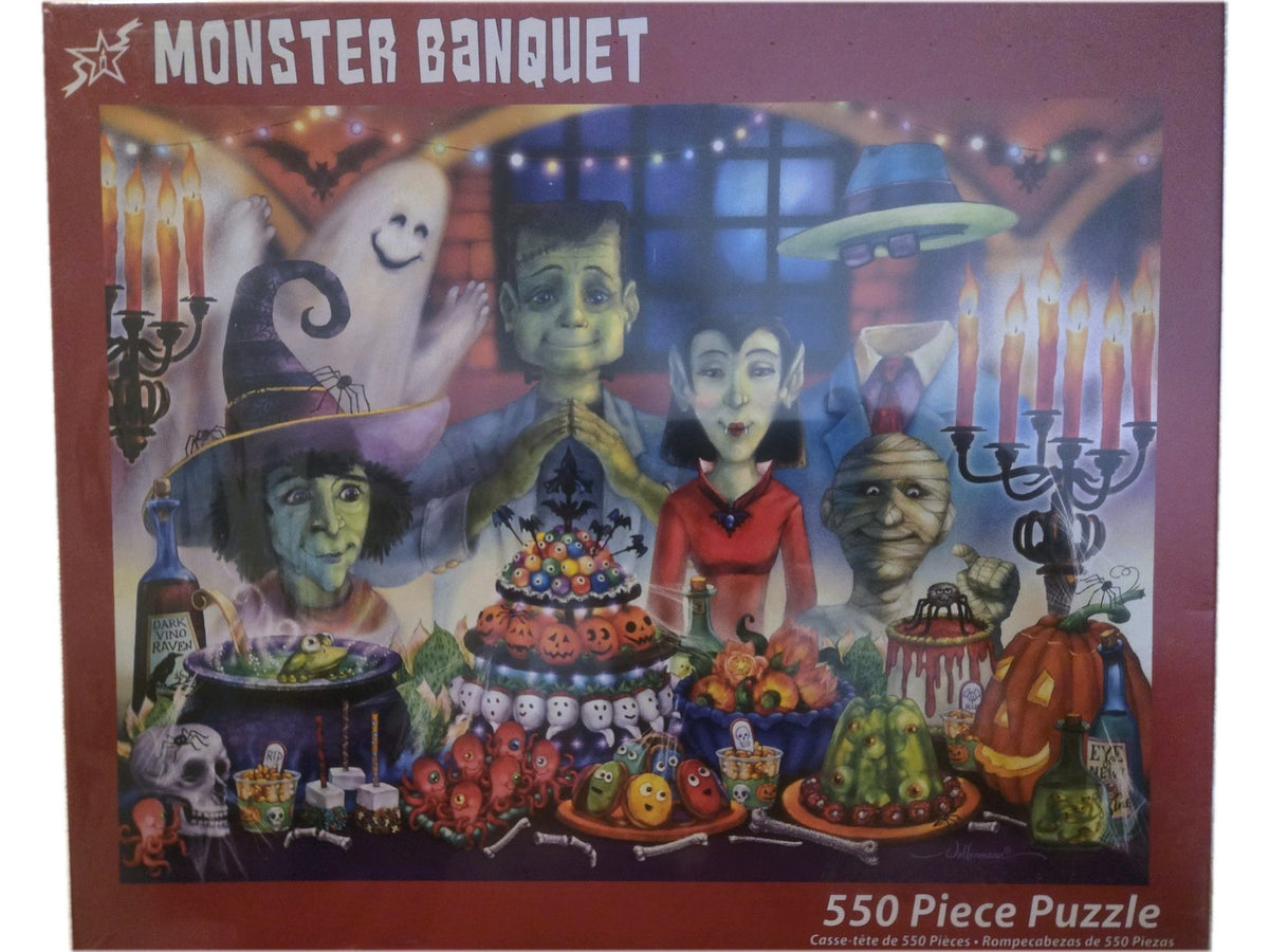 Vermont Christmas Company Monster Banquet 550 Piece Puzzle Sealed Halloween