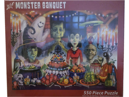 Vermont Christmas Company Monster Banquet 550 Piece Puzzle Sealed Halloween
