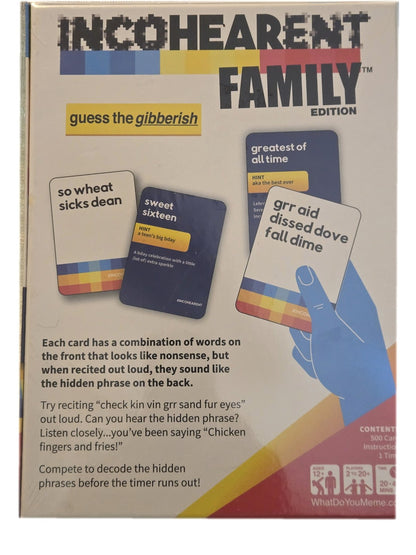 Incohearent Family Edition Card Game - What Do You Meme - Ages 12+