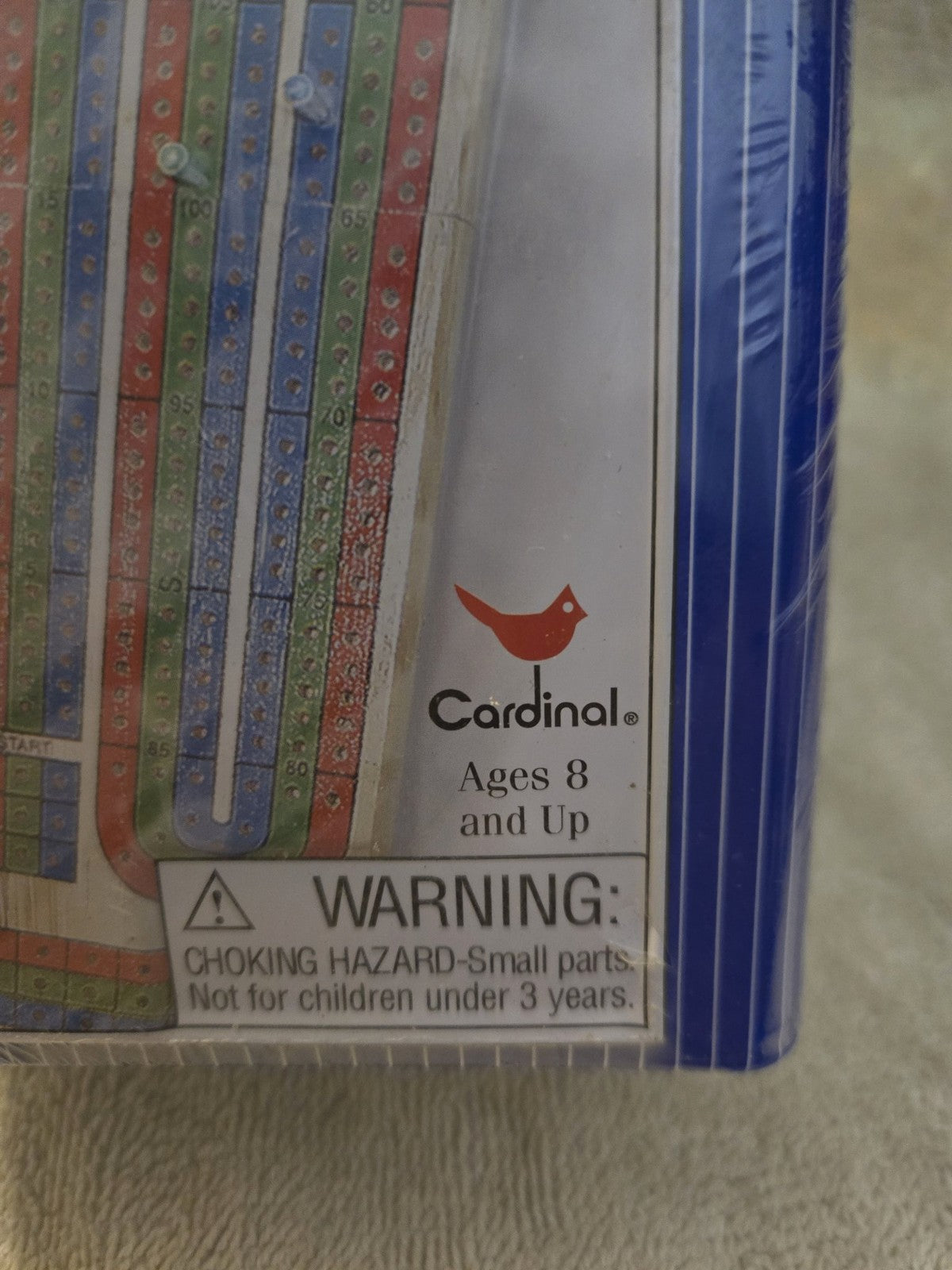 Cardinal Solid Wood 3 Track Cribbage Set - Folding Board - Cards - Pegs - Sealed