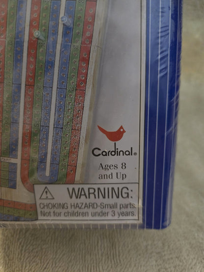 Cardinal Solid Wood 3 Track Cribbage Set - Folding Board - Cards - Pegs - Sealed