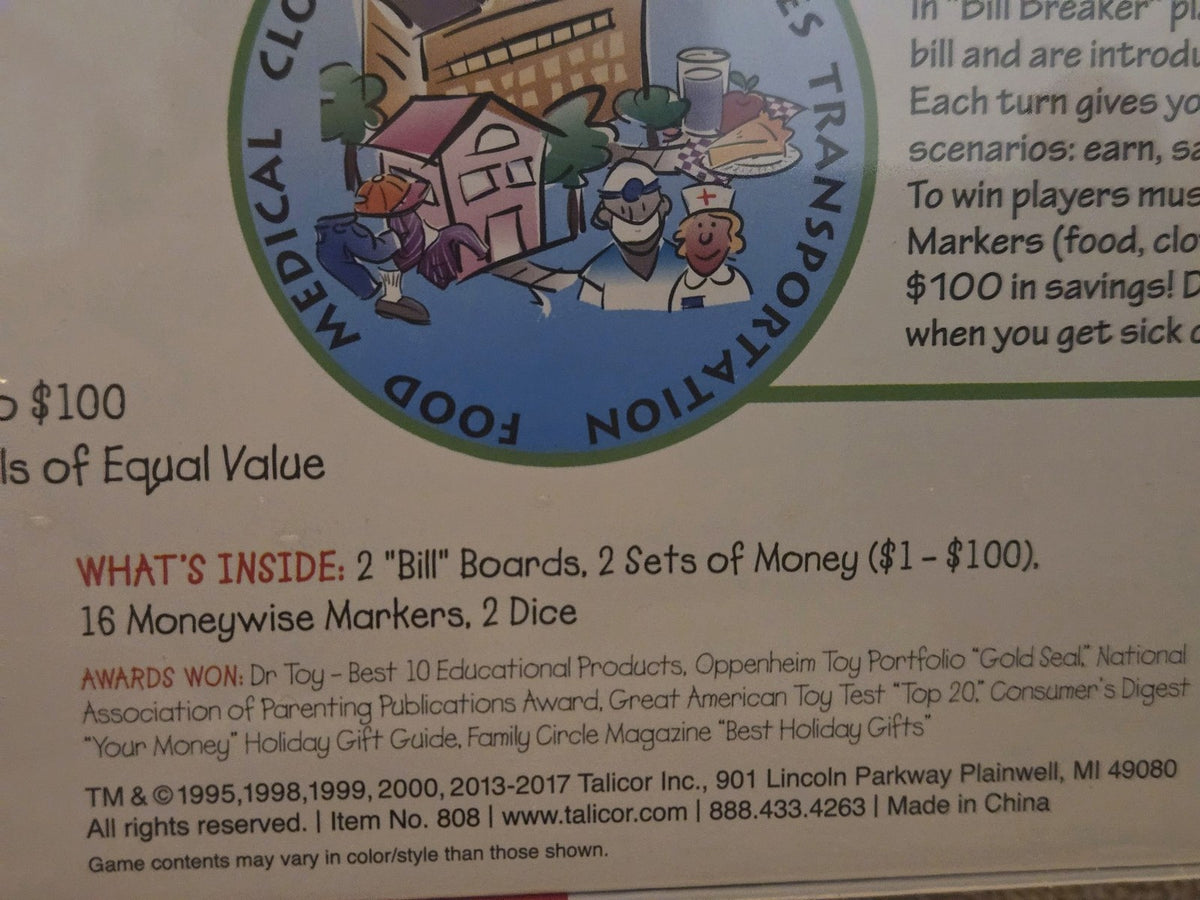 Moneywise Kids Math Money Board Game - Talicor - Ages 7+ - 2 Players