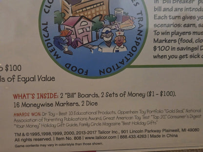 Moneywise Kids Math Money Board Game - Talicor - Ages 7+ - 2 Players
