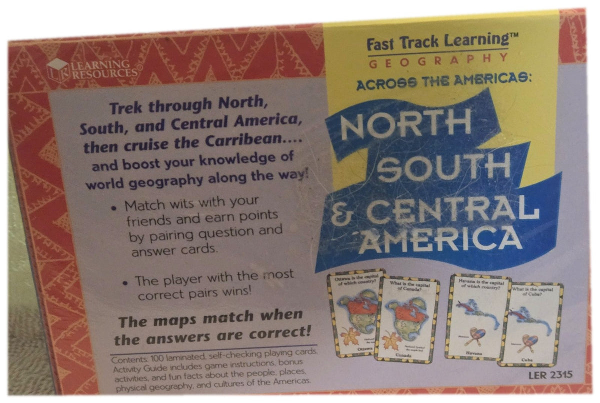 Lot of 2 Learning Resources Geography Card Games - Amazing Africa - Across the Americas - Sealed