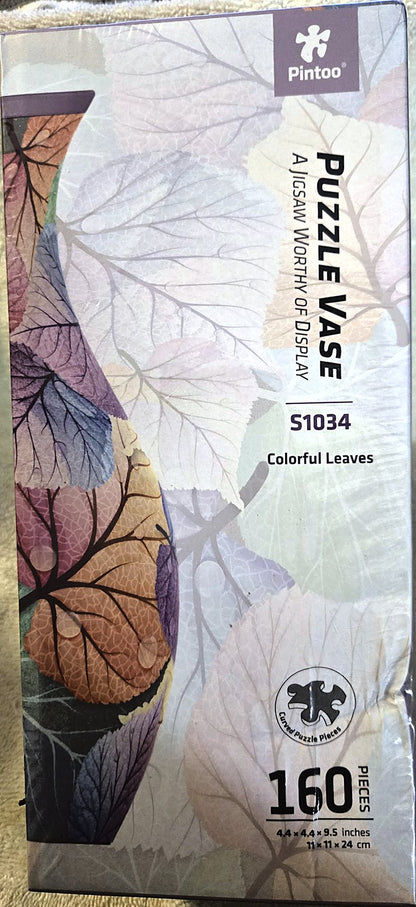 Pintoo Puzzle Vase Colorful Leaves 160 Piece 3D Curved Puzzle Vase Sealed