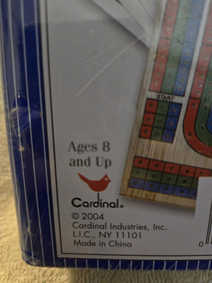 Cardinal Solid Wood 3 Track Cribbage Set - Folding Board - Cards - Pegs - Sealed