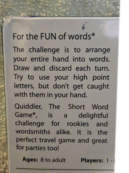 Quiddler Card Game The Short Word Game by SET Enterprises New Sealed