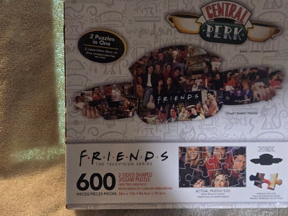 Friends Central Perk 2-Sided Shaped Jigsaw Puzzle 600 Pieces Aquarius New Sealed