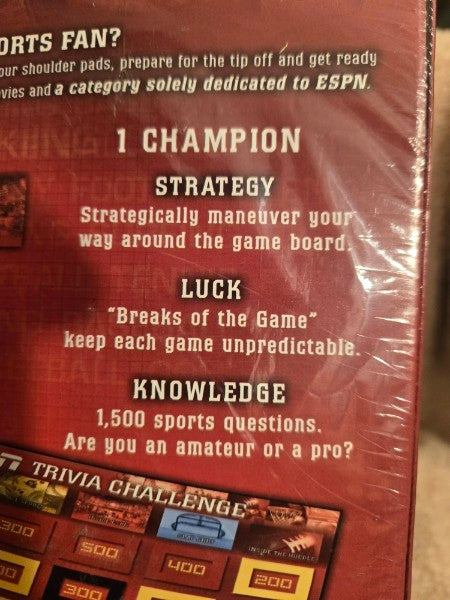 ESPN All Sports Trivia Challenge Board Game - New & Sealed - 1,500 Questions