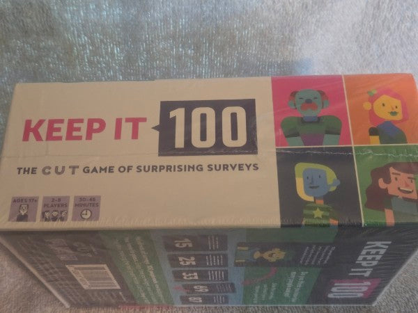 Keep It 100: The Game of Surprising Surveys by Cut - Adult Party Card Game NEW