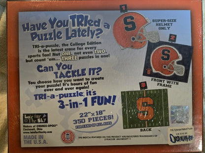 Syracuse Orange Football Helmet 3 in 1 TRI-a-puzzle Jigsaw Puzzle 350 Pc New Late For The Sky