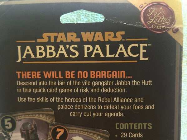 Star Wars Jabba's Palace A Love Letter Game Z-Man Games New Sealed