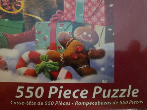 Vermont Christmas Company Christmas Pets 550 Pc Jigsaw Puzzle Dogs Cats Sealed