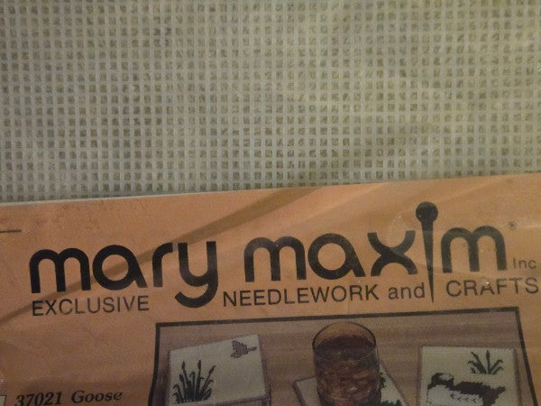 Vintage Mary Maxim Marshland Coasters & Holder Kit 47184 SEALED Ducks NOS