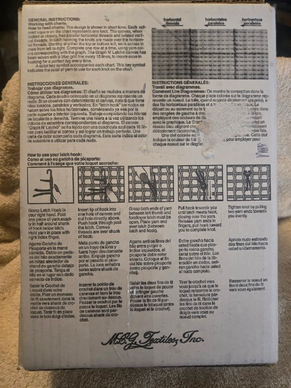 Share Vintage MCG Textiles Graph N' Latch Hook Kit - Factory Taped - 2lb Mystery Rug