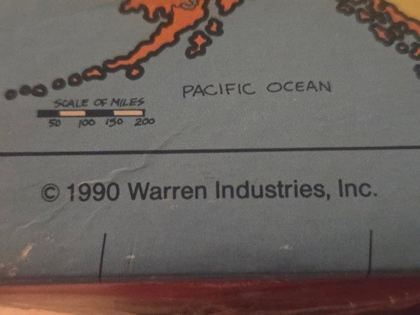 Vintage 1990 Schoolhouse US Map Giant 140 Piece Puzzle Factory Sealed New Old Stock