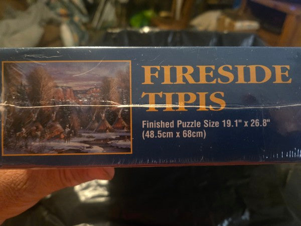 Rare - Retired 1000 Pc Light Up Puzzle Fireside Tipis [Teepee} Indians - Native American Scene New Sealed
