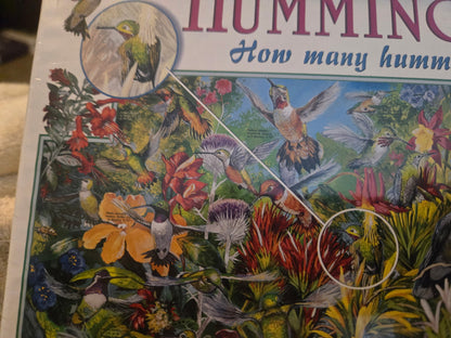 White Mountain Puzzles Hummingbirds 1000 Piece Jigsaw Puzzle 24x30 Vintage 2005